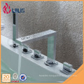 Modern triple handle 5 hole bathtub faucet with handheld shower